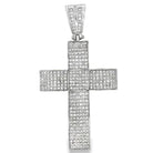 Wavy Box Cross CZ Iced Out Pendant HipHopBling