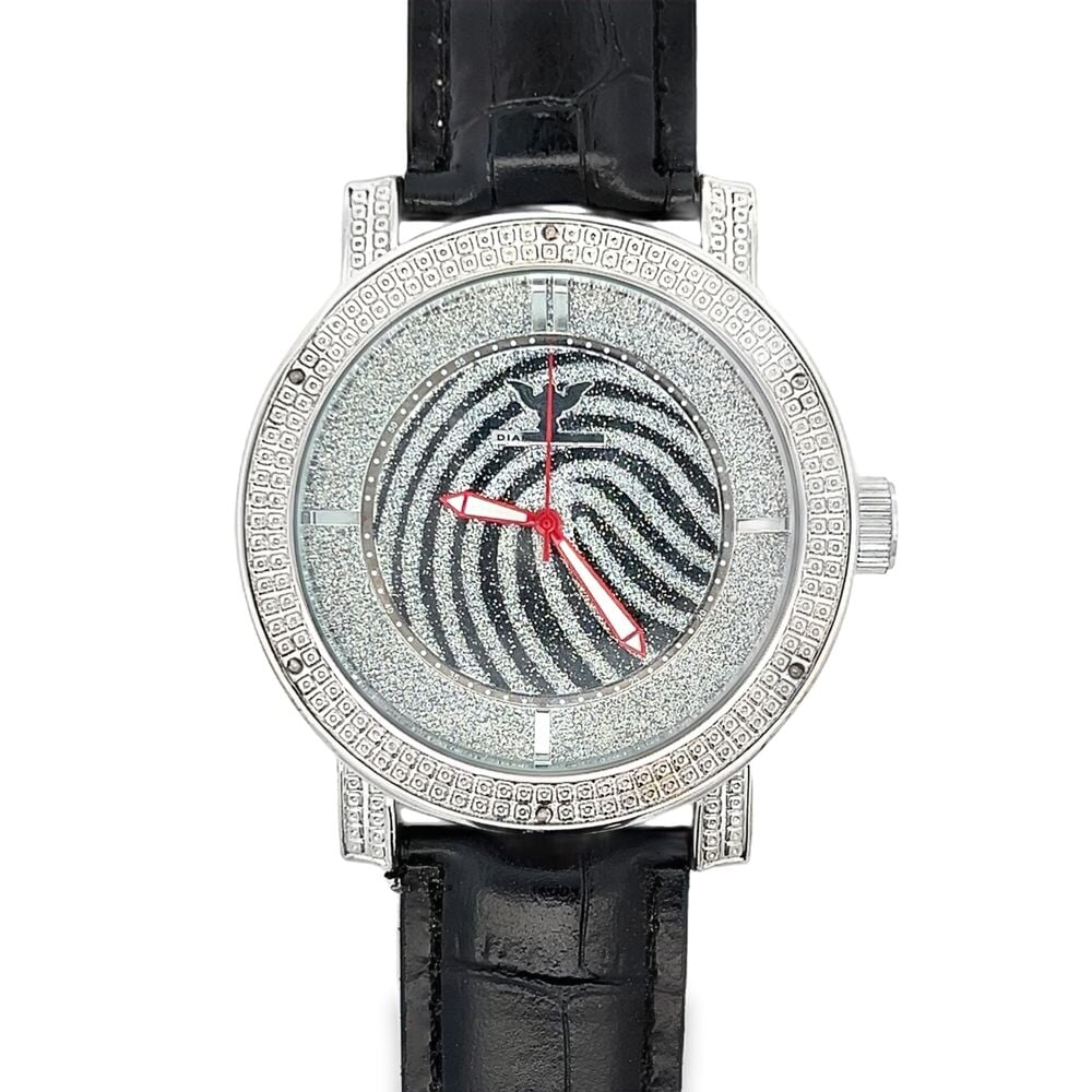 Wavy Dial Hip Hop Real Diamond Watch HipHopBling