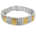 White & Yellow Boxy CZ Iced Out Bracelet .925 Sterling Silver HipHopBling