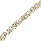 Womens S Link 3 Row 2.00cttw Diamond Tennis Bracelet 10K Yellow Gold HipHopBling