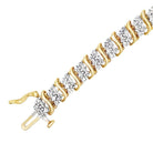 Womens S Link 3 Row 2.00cttw Diamond Tennis Bracelet 10K Yellow Gold HipHopBling