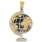 World Globe 1.85cttw Diamond Pendant 10K Yellow Gold HipHopBling