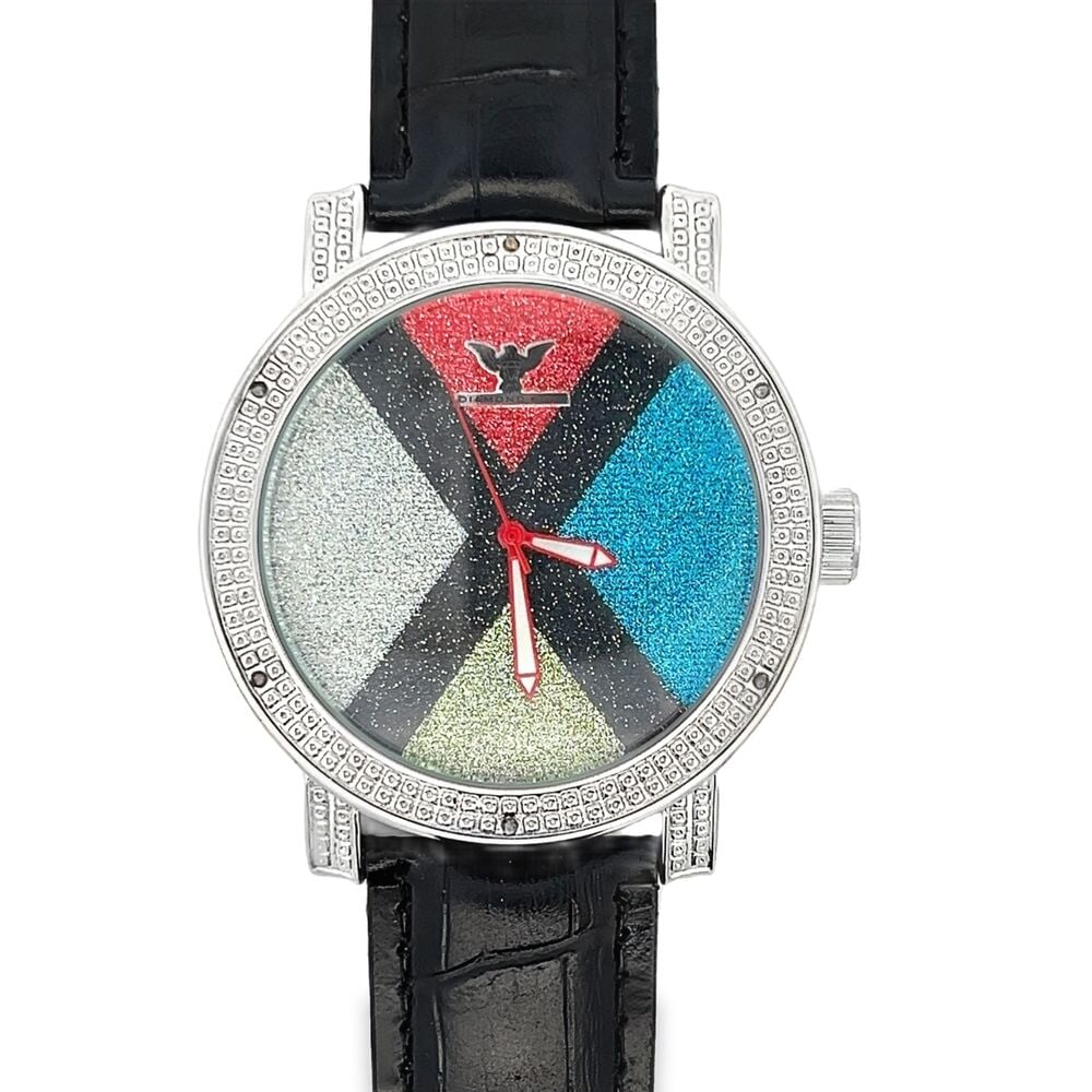 X Multi Color Dial Hip Hop Real Diamond Watch HipHopBling