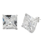 XL 15MM Princess Cut CZ Stud Earrings .925 Sterling Silver HipHopBling