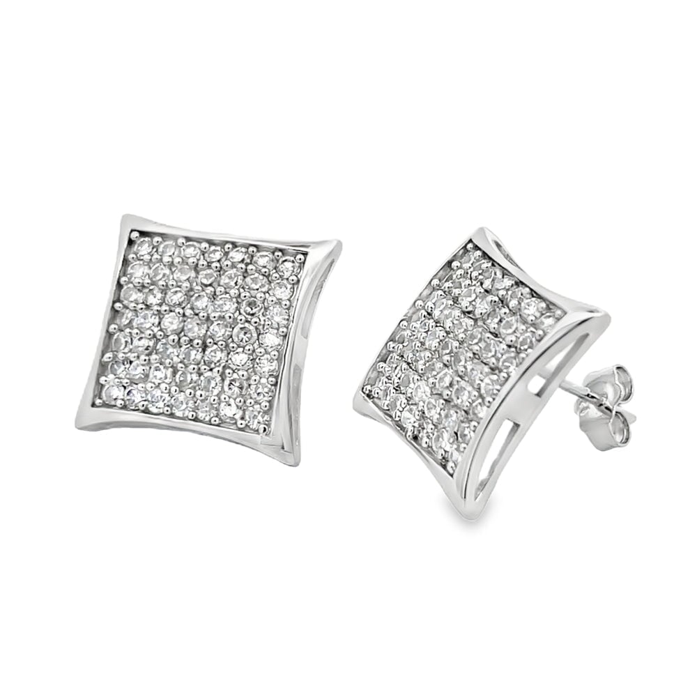 XL Kite CZ Earrings .925 Sterling Silver HipHopBling