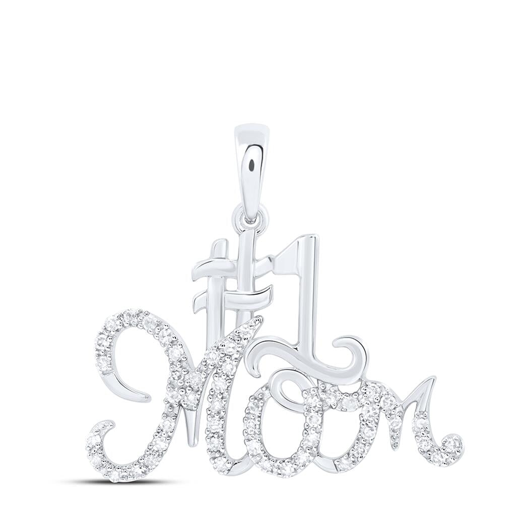 1 MOM Diamond Pendant 10K Gold 10K White Gold HipHopBling