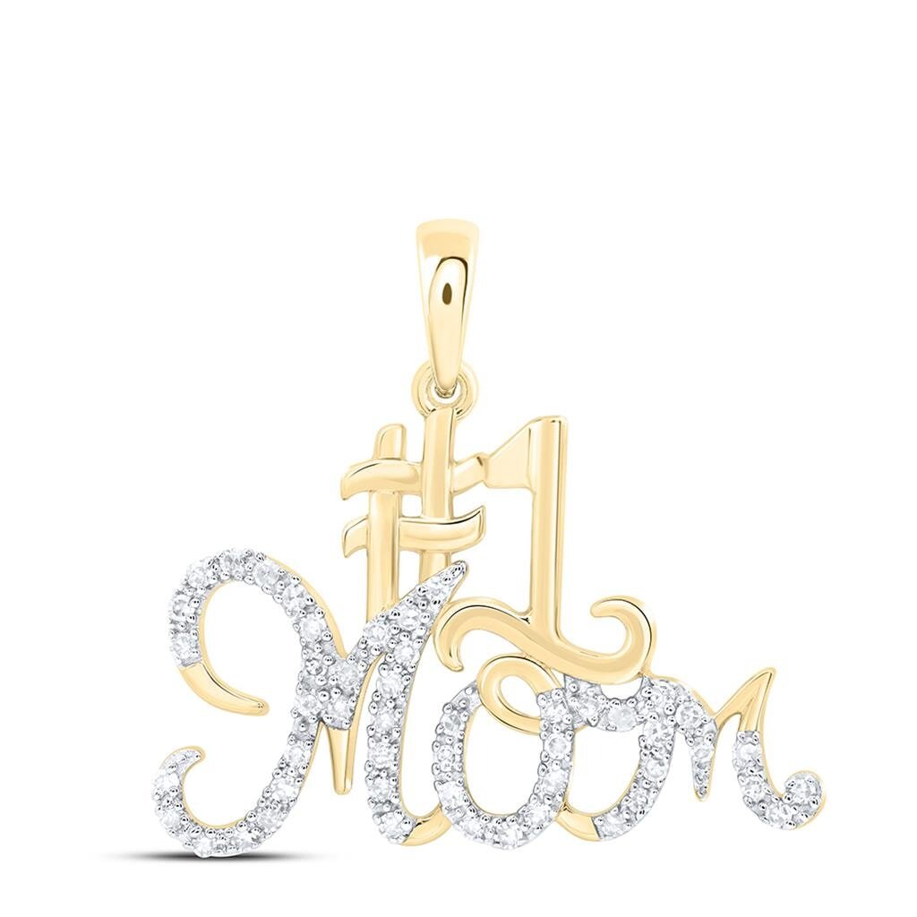 1 MOM Diamond Pendant 10K Gold 10K Yellow Gold HipHopBling