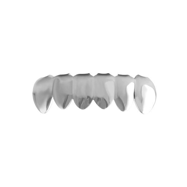 1 Style Bottom Grille Teeth Silver Tone Grillz HipHopBling