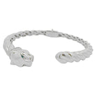 1 Tiger CZ Solid 10K Gold Women's Bangle 10K White Gold HipHopBling