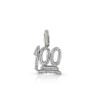 100 .925 Sterling Silver Mini CZ Iced Out Pendant White Gold HipHopBling