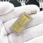 $100 Bill Diamond Pendant .55cttw 10K Yellow Gold HipHopBling