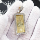$100 Bill Diamond Pendant .55cttw 10K Yellow Gold HipHopBling
