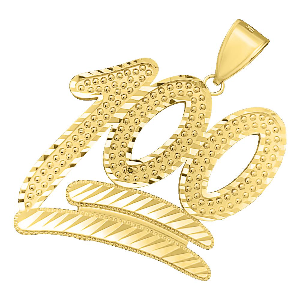 100 DC 10K Yellow Gold Pendant HipHopBling