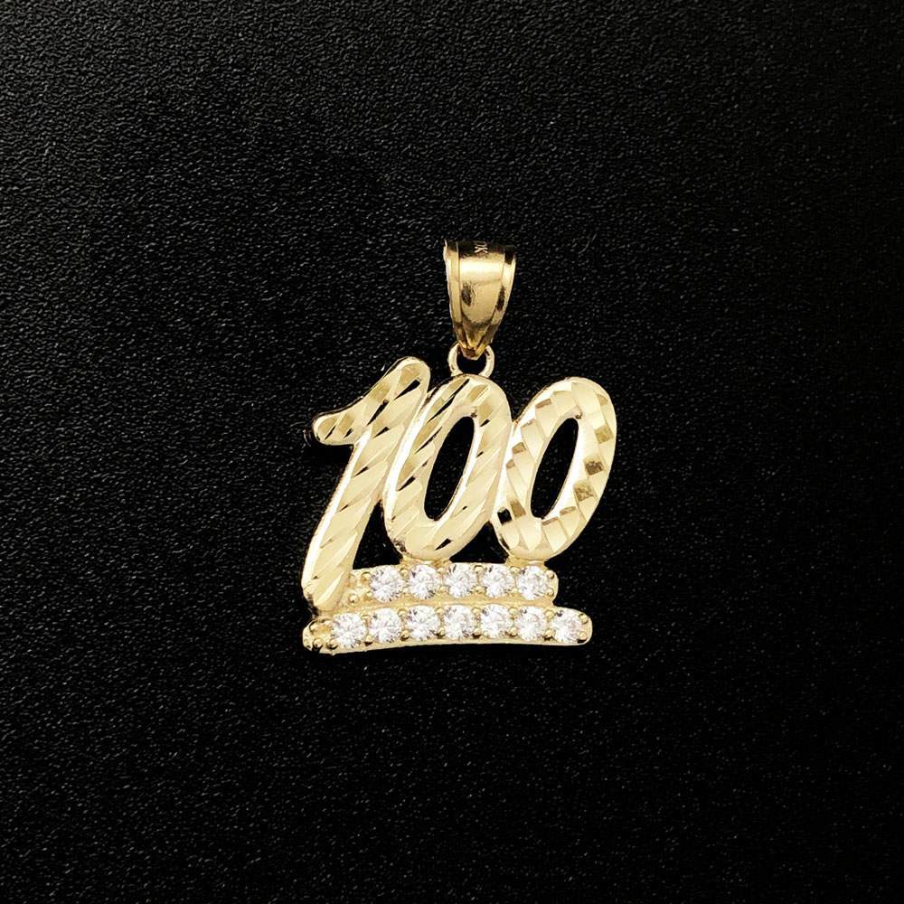 100 DC CZ 10K Yellow Gold Pendant HipHopBling