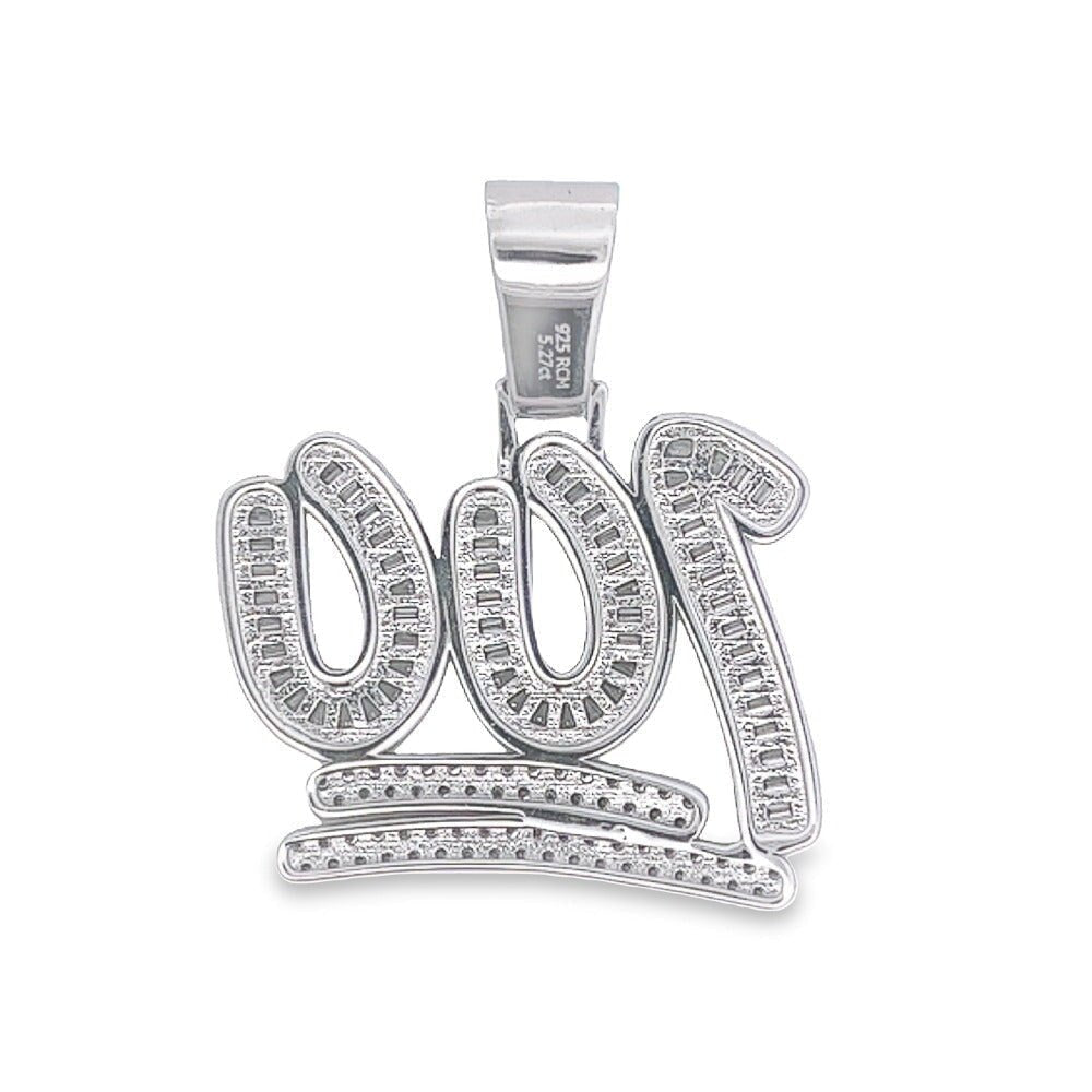 100 Large Baguette VVS Moissanite Pendant .925 Sterling Silver HipHopBling