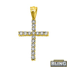 1.00cttw Diamond Cross Pendant 10K Yellow Gold Bling Bling HipHopBling