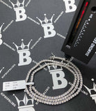 10K White Gold Diamond Tennis Chain 3MM Miracle Setting 18" HipHopBling