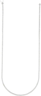 10K White Gold Diamond Tennis Chain 3MM Miracle Setting 18" HipHopBling