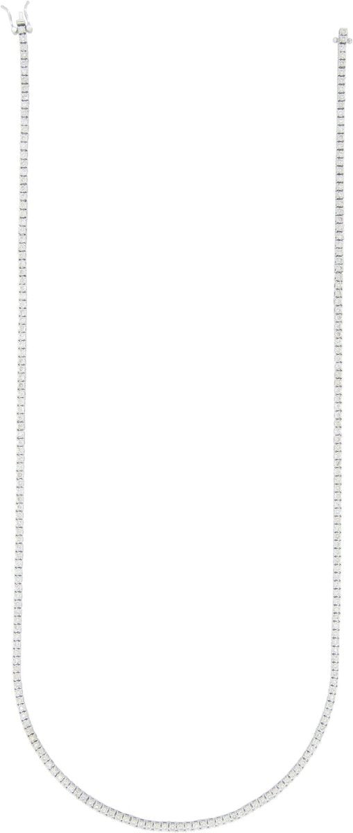 10K White Gold Diamond Tennis Chain 3MM Miracle Setting 18" HipHopBling