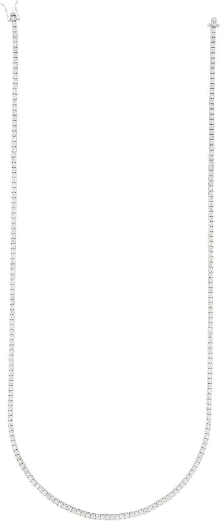 10K White Gold Diamond Tennis Chain 3MM Miracle Setting 18" HipHopBling