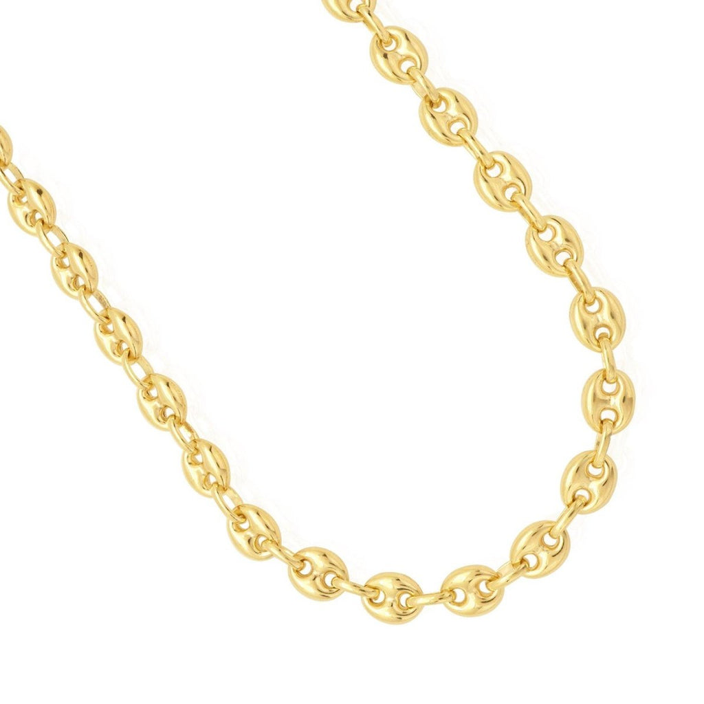 10K Yellow Gold Bubble Mariner Chain Lightweight 9MM 22" HipHopBling