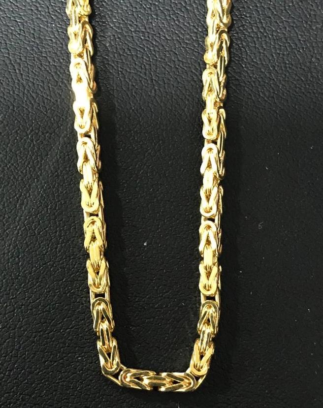 10K Yellow Gold Byzantine Chain Lightweight 2.4MM 18" HipHopBling