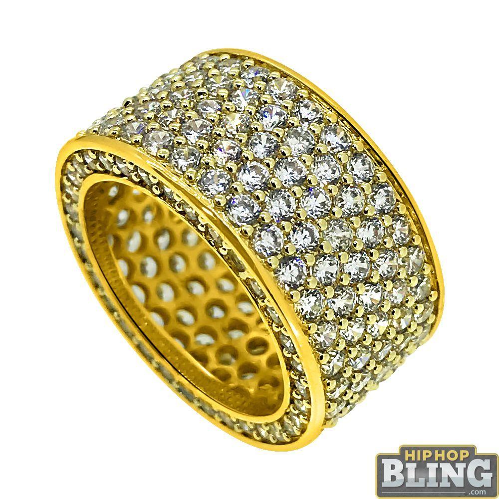 10K Yellow Gold CZ 360 Eternity Ring Bling Bling 7 HipHopBling