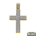10K Yellow Gold CZ Rounded Small Bling Cross HipHopBling