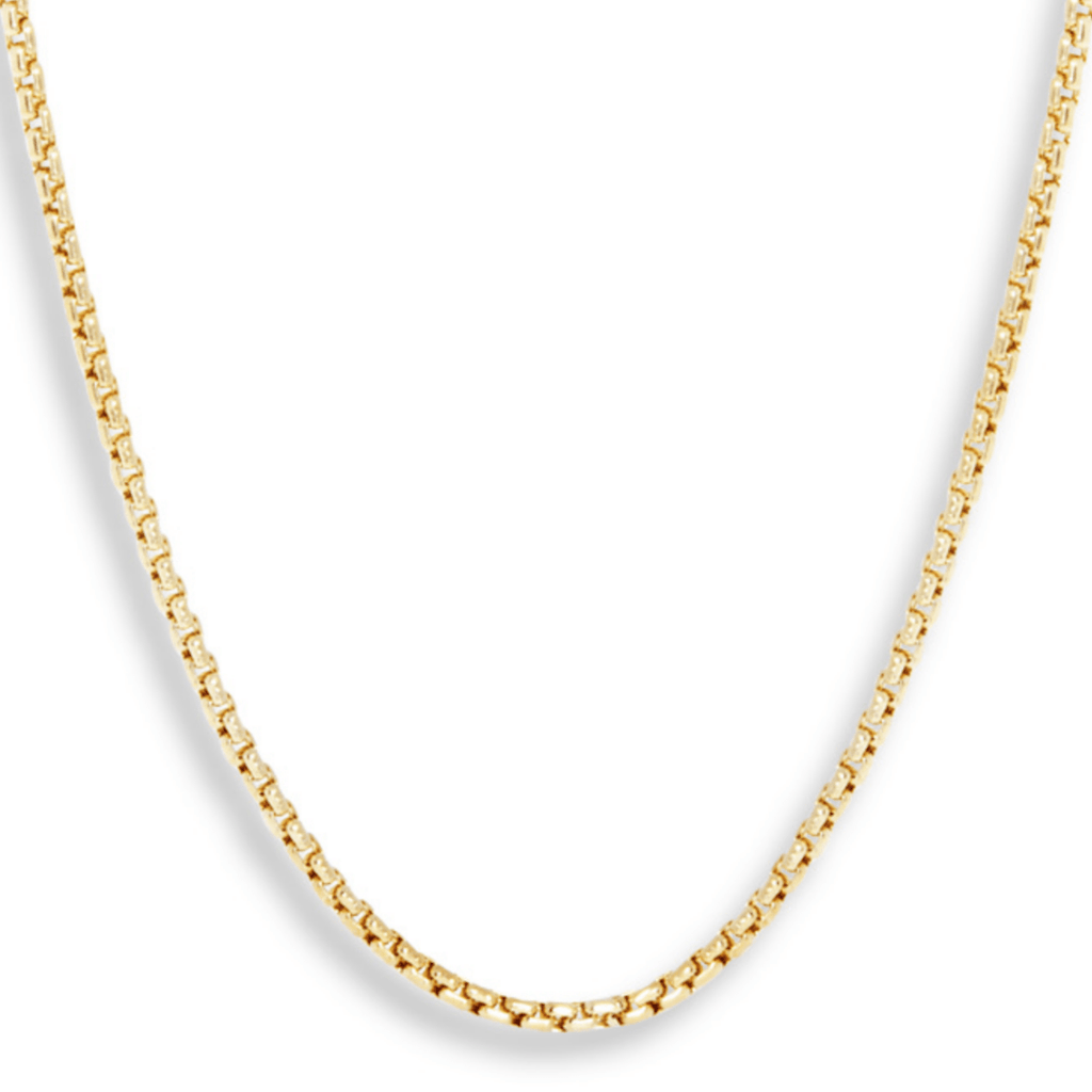 10K Yellow Gold Diamond Cut Box Chain Lightweight 1.2MM 16" HipHopBling