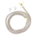 10K Yellow Gold Diamond Tennis Chain 3MM Miracle Setting 18" HipHopBling