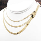 10K Yellow Gold Herringbone Chain 3MM 16" HipHopBling