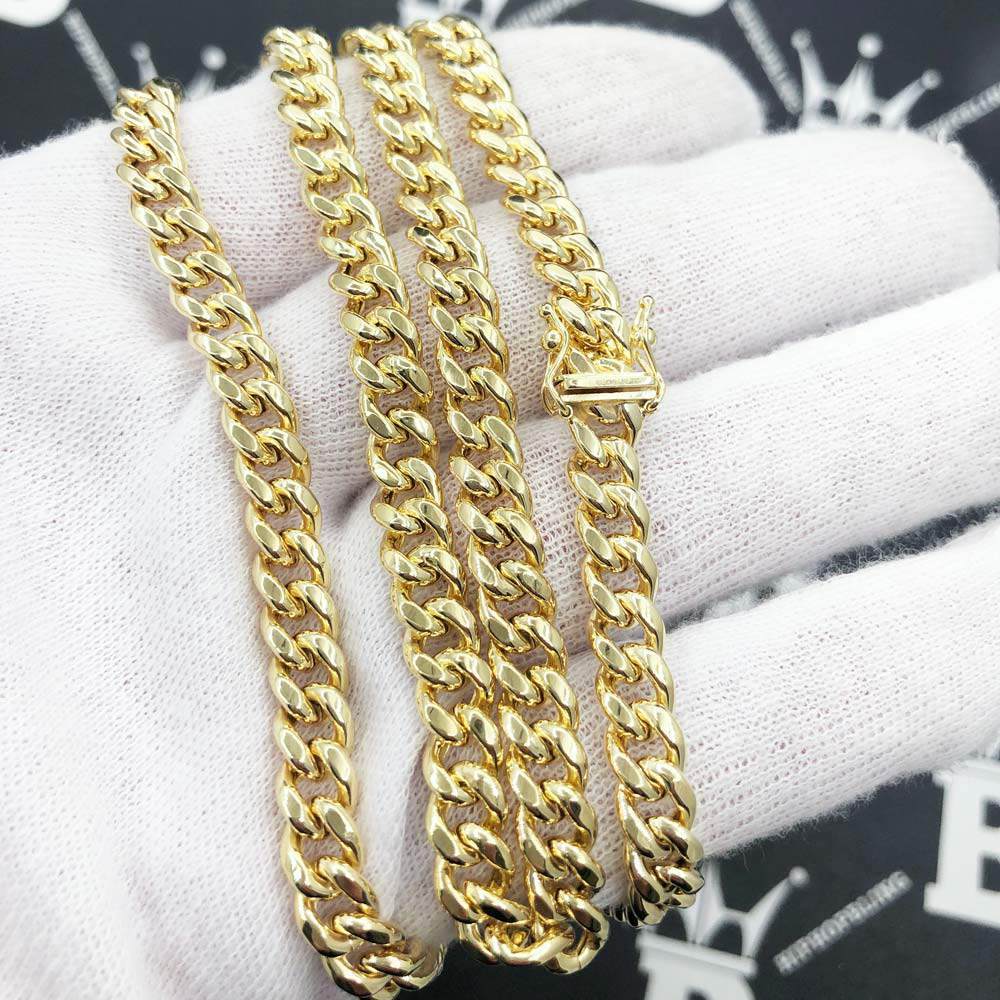 10K Yellow Gold Miami Cuban Chain Lightweight 6MM 18" HipHopBling