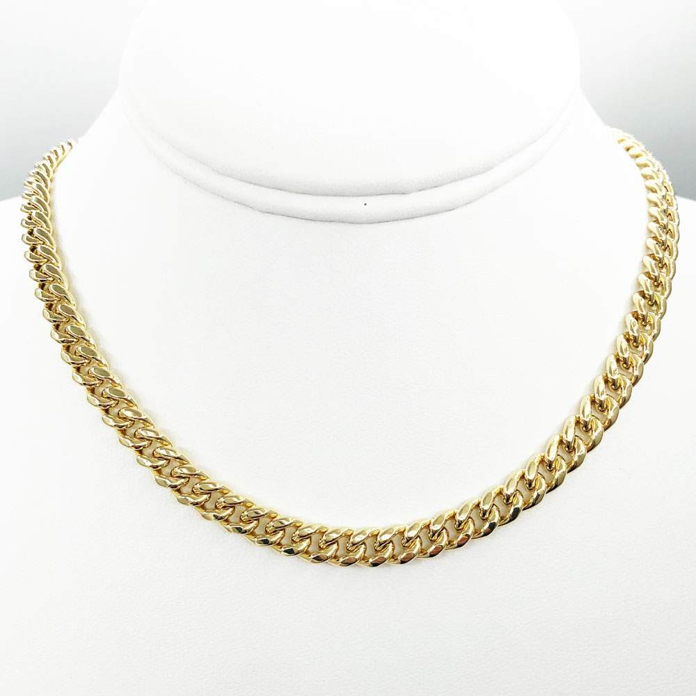 10K Yellow Gold Miami Cuban Chain Lightweight 6MM 18" HipHopBling