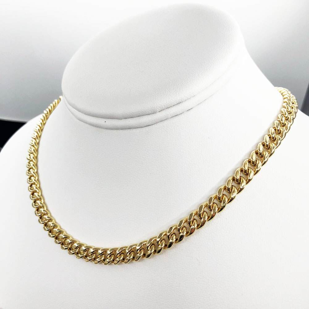 10K Yellow Gold Miami Cuban Chain Lightweight 6MM 18" HipHopBling
