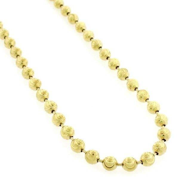 10K Yellow Gold Moon Cut Chain 2MM 16" HipHopBling