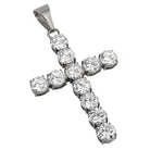 10MM CZ Bling Bling Cross Stainless Steel White or Yellow Gold White Gold HipHopBling