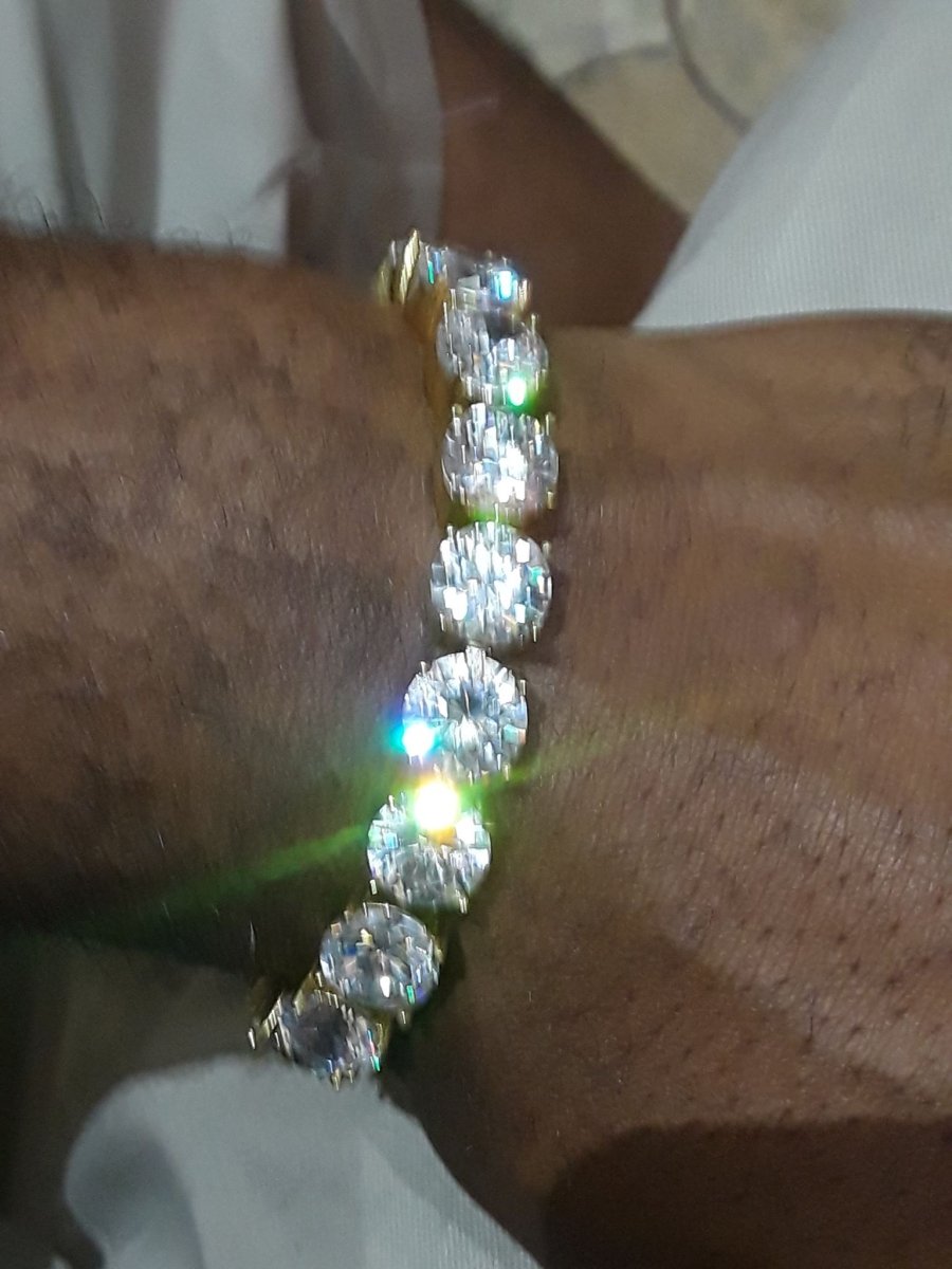 10MM CZ Gold 316L Bling Bling Tennis Bracelet HipHopBling