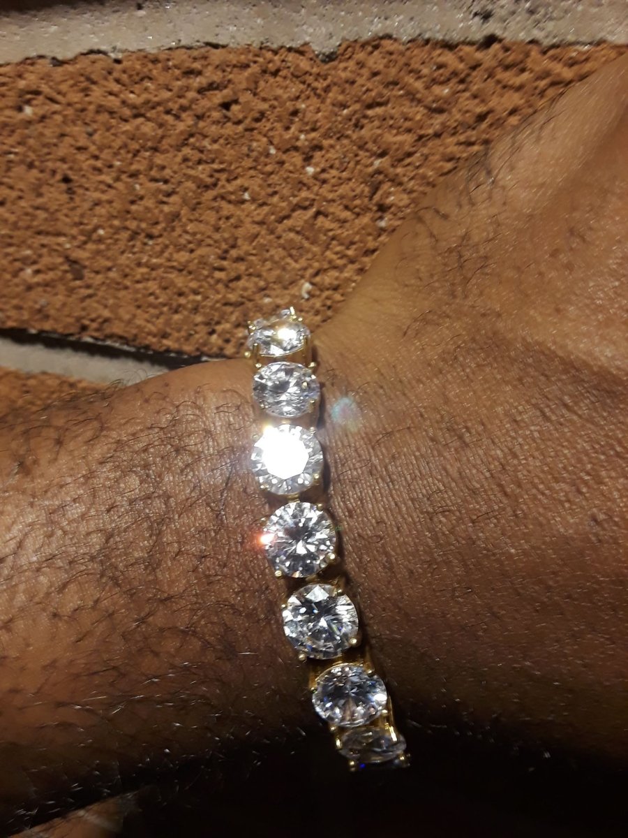 10MM CZ Gold 316L Bling Bling Tennis Bracelet HipHopBling