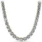 10MM Massive CZ Stainless Steel Gold Iced Out Tennis Chain 20" HipHopBling