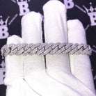 10MM Moissanite Iced Out Cuban Chain Sharp Link .925 Sterling Silver 7" Bracelet HipHopBling