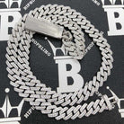 10MM Moissanite Iced Out Cuban Chain Sharp Link .925 Sterling Silver 7" Bracelet HipHopBling
