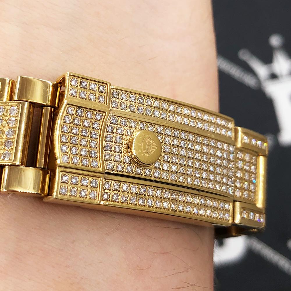 12.00 Carat Diamond Hip Hop Watch IceTime Yellow Gold HipHopBling