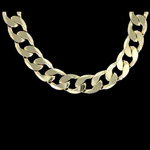12MM CURB CUBAN LINK 24" CHAIN NECKLACE GOLD PLATED HipHopBling