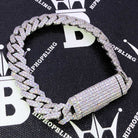 12MM VVS Moissanite Iced Cuban Chain Sharp Link .925 Sterling Silver 7" Bracelet HipHopBling