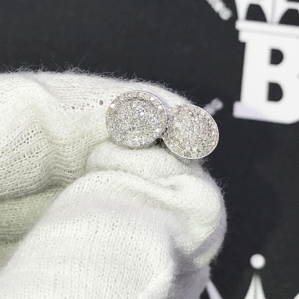 1.30ct Diamond Round Domed Hip Hop Earrings Steel HipHopBling