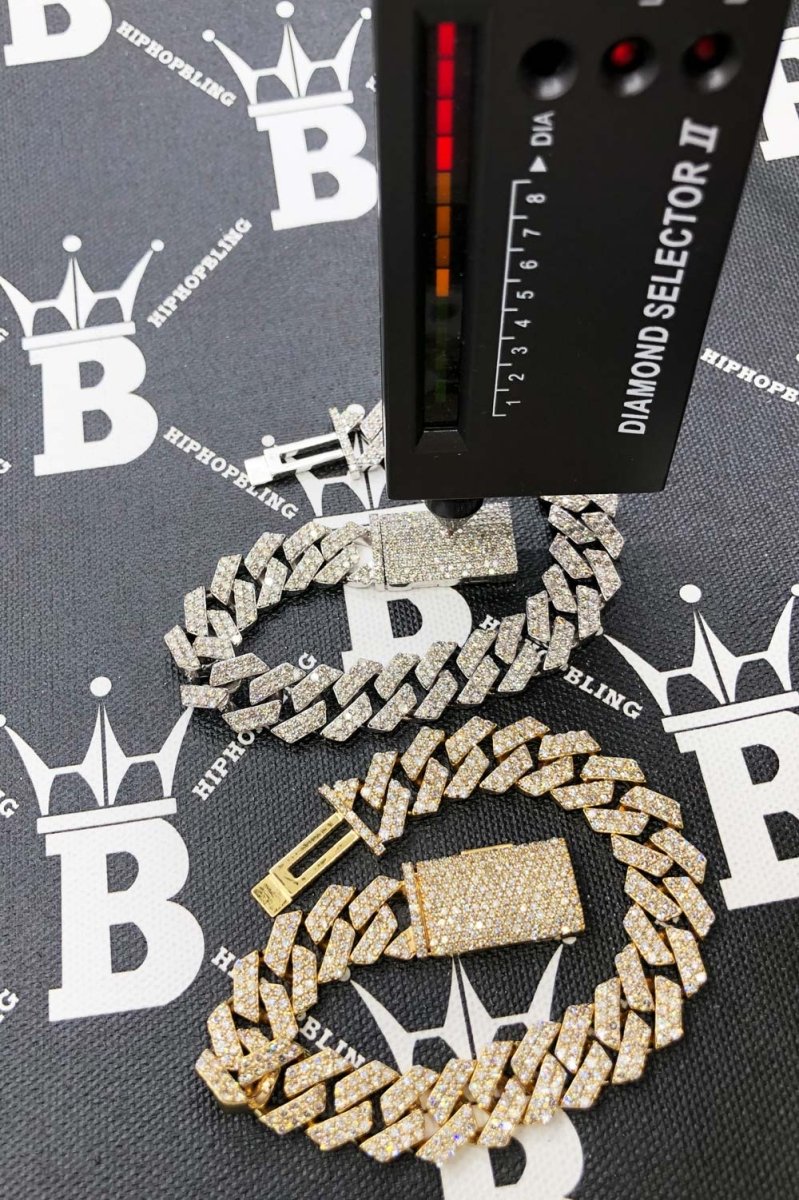 13MM Sharp Cuban Diamond Bracelet 11.05 Carats 10K Yellow / White Gold 10K Yellow Gold HipHopBling