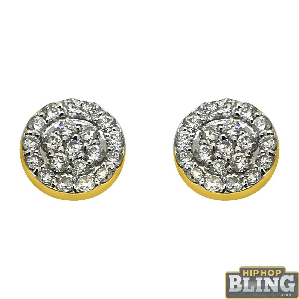 14K Gold .50cttw Diamond Circle Earrings HipHopBling
