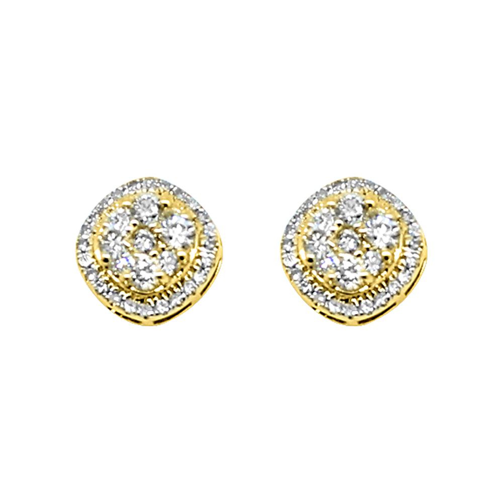14K Yellow Gold 0.75 Carats Diamond Fancy Custom Earrings HipHopBling