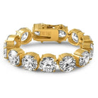 15MM 1 Row Tennis Bracelet Gold Steel Bling HipHopBling