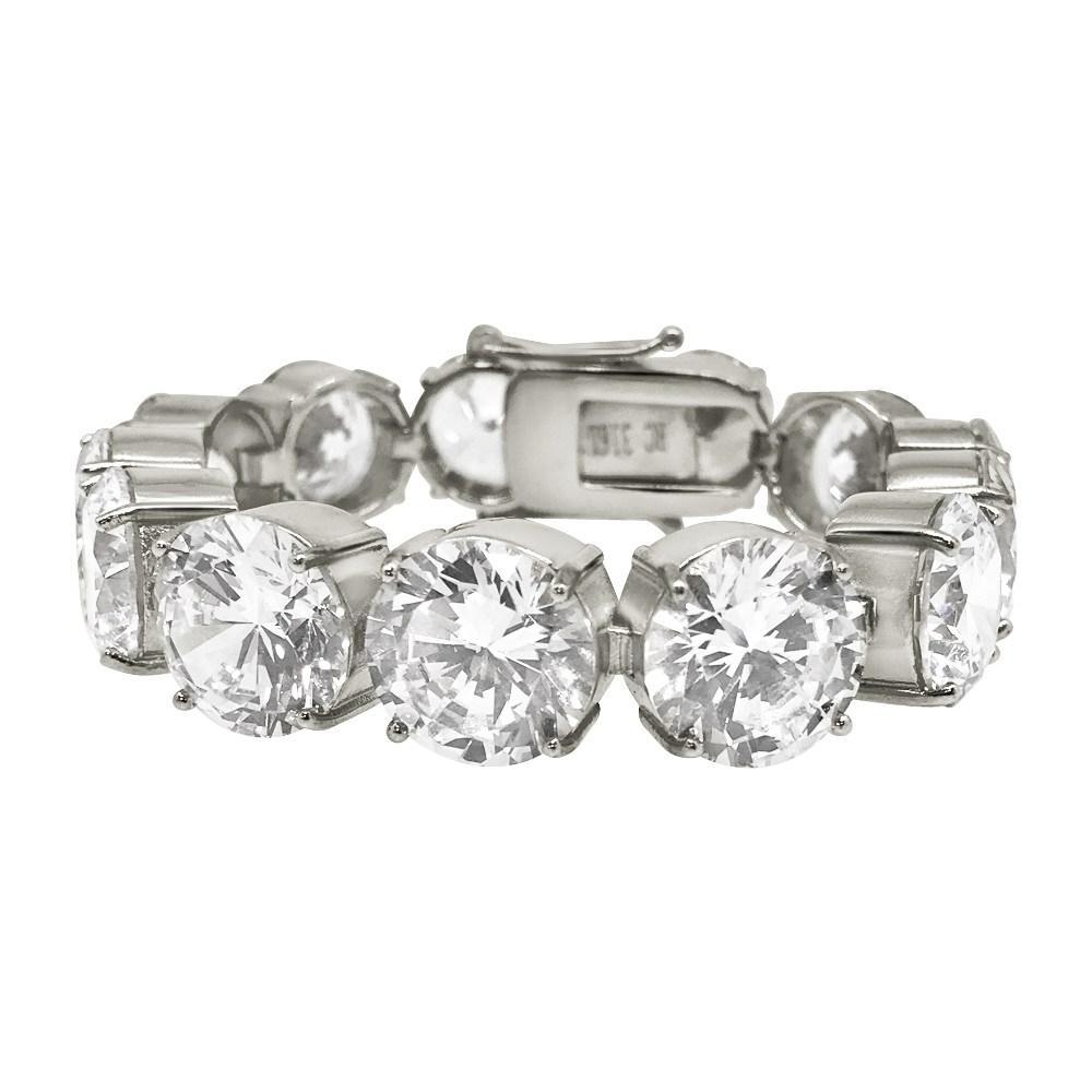 15MM CZ 1 Row Tennis Bracelet Steel Bling Bling HipHopBling